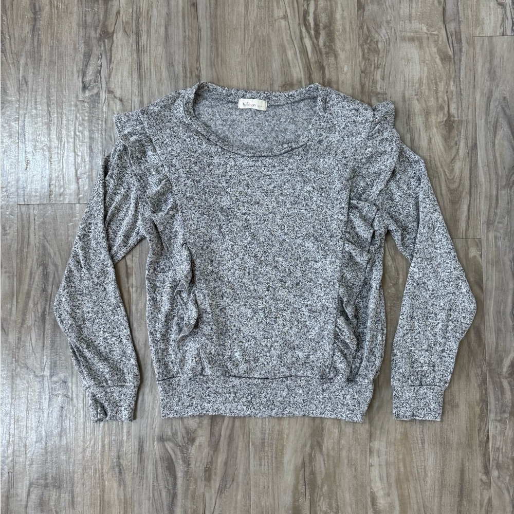 Millibon Gray Marled Knit Top